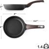 imageSENSARTE Ceramic Nonstick Frying Pan Small Skillet 8Inch Non Stick Omelette Pans Nontoxic Healthy Kitchen Cooking Chefs Pan Free of Intentionally Added PFOAPFASPTFE Induction Compatible TaupeDark Black