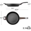imageSENSARTE Ceramic Nonstick Frying Pan Small Skillet 8Inch Non Stick Omelette Pans Nontoxic Healthy Kitchen Cooking Chefs Pan Free of Intentionally Added PFOAPFASPTFE Induction Compatible TaupeDark Black