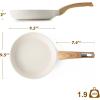 imageSENSARTE Ceramic Nonstick Frying Pan Small Skillet 8Inch Non Stick Omelette Pans Nontoxic Healthy Kitchen Cooking Chefs Pan Free of Intentionally Added PFOAPFASPTFE Induction Compatible TaupeCeramic White