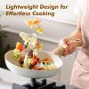 imageSENSARTE Ceramic Nonstick Frying Pan Small Skillet 8Inch Non Stick Omelette Pans Nontoxic Healthy Kitchen Cooking Chefs Pan Free of Intentionally Added PFOAPFASPTFE Induction Compatible TaupeCeramic White