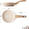imageSENSARTE Ceramic Nonstick Frying Pan Small Skillet 8Inch Non Stick Omelette Pans Nontoxic Healthy Kitchen Cooking Chefs Pan Free of Intentionally Added PFOAPFASPTFE Induction Compatible TaupeCeramic Taupe