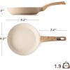 imageSENSARTE Ceramic Nonstick Frying Pan Small Skillet 8Inch Non Stick Omelette Pans Nontoxic Healthy Kitchen Cooking Chefs Pan Free of Intentionally Added PFOAPFASPTFE Induction Compatible TaupeCeramic Taupe