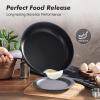 imageSENSARTE Ceramic Nonstick Frying Pan Small Skillet 8Inch Non Stick Omelette Pans Nontoxic Healthy Kitchen Cooking Chefs Pan Free of Intentionally Added PFOAPFASPTFE Induction Compatible TaupeDark Black