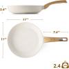 imageSENSARTE Ceramic Nonstick Frying Pan Small Skillet 8Inch Non Stick Omelette Pans Nontoxic Healthy Kitchen Cooking Chefs Pan Free of Intentionally Added PFOAPFASPTFE Induction Compatible TaupeCeramic White