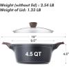 imageSENSARTE Ceramic Nonstick Stock Pot with Lid 264566 QT Soup Pot Casserole Pot Nontoxic Healthy Pasta Pot Large Cooking Pot Stew Pot Induction Compatible PFOA PFAS PTFE Free WhiteClassic Black