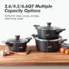 imageSENSARTE Ceramic Nonstick Stock Pot with Lid 264566 QT Soup Pot Casserole Pot Nontoxic Healthy Pasta Pot Large Cooking Pot Stew Pot Induction Compatible PFOA PFAS PTFE Free WhiteClassic Black