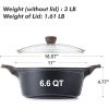 imageSENSARTE Ceramic Nonstick Stock Pot with Lid 264566 QT Soup Pot Casserole Pot Nontoxic Healthy Pasta Pot Large Cooking Pot Stew Pot Induction Compatible PFOA PFAS PTFE Free WhiteClassic Black