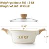 imageSENSARTE Ceramic Nonstick Stock Pot with Lid 264566 QT Soup Pot Casserole Pot Nontoxic Healthy Pasta Pot Large Cooking Pot Stew Pot Induction Compatible PFOA PFAS PTFE Free WhiteCeramic White