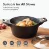 imageSENSARTE Ceramic Nonstick Stock Pot with Lid 264566 QT Soup Pot Casserole Pot Nontoxic Healthy Pasta Pot Large Cooking Pot Stew Pot Induction Compatible PFOA PFAS PTFE Free WhiteClassic Black
