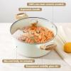imageSENSARTE Ceramic Nonstick Stock Pot with Lid 264566 QT Soup Pot Casserole Pot Nontoxic Healthy Pasta Pot Large Cooking Pot Stew Pot Induction Compatible PFOA PFAS PTFE Free WhiteCeramic White