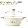 imageSENSARTE Ceramic Nonstick Stock Pot with Lid 264566 QT Soup Pot Casserole Pot Nontoxic Healthy Pasta Pot Large Cooking Pot Stew Pot Induction Compatible PFOA PFAS PTFE Free WhiteCeramic White