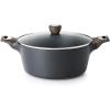 imageSENSARTE Ceramic Nonstick Stock Pot with Lid 264566 QT Soup Pot Casserole Pot Nontoxic Healthy Pasta Pot Large Cooking Pot Stew Pot Induction Compatible PFOA PFAS PTFE Free WhiteClassic Black