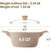 imageSENSARTE Ceramic Nonstick Stock Pot with Lid 264566 QT Soup Pot Casserole Pot Nontoxic Healthy Pasta Pot Large Cooking Pot Stew Pot Induction Compatible PFOA PFAS PTFE Free WhiteCeramic Taupe