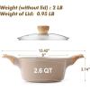 imageSENSARTE Ceramic Nonstick Stock Pot with Lid 264566 QT Soup Pot Casserole Pot Nontoxic Healthy Pasta Pot Large Cooking Pot Stew Pot Induction Compatible PFOA PFAS PTFE Free WhiteCeramic Taupe