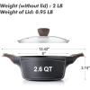 imageSENSARTE Ceramic Nonstick Stock Pot with Lid 264566 QT Soup Pot Casserole Pot Nontoxic Healthy Pasta Pot Large Cooking Pot Stew Pot Induction Compatible PFOA PFAS PTFE Free WhiteClassic Black