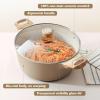 imageSENSARTE Ceramic Nonstick Stock Pot with Lid 264566 QT Soup Pot Casserole Pot Nontoxic Healthy Pasta Pot Large Cooking Pot Stew Pot Induction Compatible PFOA PFAS PTFE Free WhiteCeramic Taupe