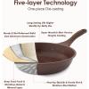 imageSENSARTE Nonstick Ceramic Cookware Set 13Piece Healthy Pots and Pans Set Nontoxic Kitchen Cooking Set with StayCool Handles Silicone Tools and Pot Protectors PFAS and PFOA FreeToffee Brown