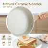 imageSENSARTE Nonstick Ceramic Cookware Set 13Piece Healthy Pots and Pans Set Nontoxic Kitchen Cooking Set with StayCool Handles Silicone Tools and Pot Protectors PFAS and PFOA FreeWhite