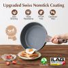 imageSENSARTE Nonstick Ceramic Cookware Set 13Piece Healthy Pots and Pans Set Nontoxic Kitchen Cooking Set with StayCool Handles Silicone Tools and Pot Protectors PFAS and PFOA FreeGray