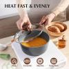 imageSENSARTE Nonstick Ceramic Cookware Set 13Piece Healthy Pots and Pans Set Nontoxic Kitchen Cooking Set with StayCool Handles Silicone Tools and Pot Protectors PFAS and PFOA FreeGray