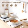 imageSENSARTE Nonstick Ceramic Cookware Set 13Piece Healthy Pots and Pans Set Nontoxic Kitchen Cooking Set with StayCool Handles Silicone Tools and Pot Protectors PFAS and PFOA FreeWhite