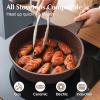imageSENSARTE Nonstick Ceramic Cookware Set 13Piece Healthy Pots and Pans Set Nontoxic Kitchen Cooking Set with StayCool Handles Silicone Tools and Pot Protectors PFAS and PFOA FreeToffee Brown