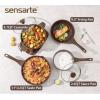 imageSENSARTE Nonstick Ceramic Cookware Set 13Piece Healthy Pots and Pans Set Nontoxic Kitchen Cooking Set with StayCool Handles Silicone Tools and Pot Protectors PFAS and PFOA FreeToffee Brown