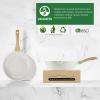 imageSENSARTE Nonstick Ceramic Cookware Set 13Piece Healthy Pots and Pans Set Nontoxic Kitchen Cooking Set with StayCool Handles Silicone Tools and Pot Protectors PFAS and PFOA FreeWhite