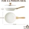 imageSENSARTE Nonstick Ceramic Frying Pan with Lid 8951011125 Inch Omelet Pan Skillet Free of Intentionally Added PFASPTFE Nontoxic Chefs Pan Induction Compatible Pan Heat Resistant HandleWhite Ceramic