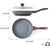 imageSENSARTE Nonstick Ceramic Frying Pan with Lid 8951011125 Inch Omelet Pan Skillet Free of Intentionally Added PFASPTFE Nontoxic Chefs Pan Induction Compatible Pan Heat Resistant HandleGray Granite