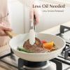 imageSENSARTE Nonstick Ceramic Frying Pan with Lid 8951011125 Inch Omelet Pan Skillet Free of Intentionally Added PFASPTFE Nontoxic Chefs Pan Induction Compatible Pan Heat Resistant HandleWhite Ceramic