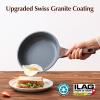 imageSENSARTE Nonstick Ceramic Frying Pan with Lid 8951011125 Inch Omelet Pan Skillet Free of Intentionally Added PFASPTFE Nontoxic Chefs Pan Induction Compatible Pan Heat Resistant HandleGray Granite