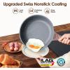 imageSENSARTE Nonstick Cookware Set 16Piece Healthy Pots and Pans Set Nonstick Kitchen Cooking Set with StayCool Handles Silicone Utensils and Pot Protectors PFOA FreeGray