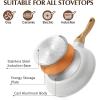 imageSENSARTE Nonstick Cookware Set 23Piece Non Stick Pots and Pans Set with Swiss Granite Coating Healthy Kitchen Cooking Set StayCool HandlesWhite