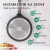 imageSENSARTE Nonstick Crepe Pan Swiss Granite Coating Dosa Pan Pancake Flat Skillet Tawa Griddle 10Inch with StayCool Handle Induction CompatibleBlack