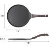imageSENSARTE Nonstick Crepe Pan Swiss Granite Coating Dosa Pan Pancake Flat Skillet Tawa Griddle 10Inch with StayCool Handle Induction CompatibleBlack