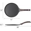 imageSENSARTE Nonstick Crepe Pan Swiss Granite Coating Dosa Pan Pancake Flat Skillet Tawa Griddle 10Inch with StayCool Handle Induction CompatibleBlack