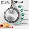 imageSENSARTE Nonstick Crepe Pan Swiss Granite Coating Dosa Pan Pancake Flat Skillet Tawa Griddle 10Inch with StayCool Handle Induction CompatibleGray
