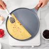 imageSENSARTE Nonstick Crepe Pan Swiss Granite Coating Dosa Pan Pancake Flat Skillet Tawa Griddle 10Inch with StayCool Handle Induction CompatibleGray
