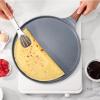 imageSENSARTE Nonstick Crepe Pan Swiss Granite Coating Dosa Pan Pancake Flat Skillet Tawa Griddle 10Inch with StayCool Handle Induction CompatibleGray