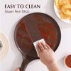 imageSENSARTE Nonstick Crepe Pan Swiss Granite Coating Dosa Pan Pancake Flat Skillet Tawa Griddle 10Inch with StayCool Handle Induction CompatibleToffee Brown