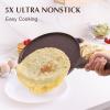 imageSENSARTE Nonstick Crepe Pan Swiss Granite Coating Dosa Pan Pancake Flat Skillet Tawa Griddle 10Inch with StayCool Handle Induction CompatibleToffee Brown