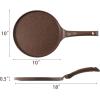 imageSENSARTE Nonstick Crepe Pan Swiss Granite Coating Dosa Pan Pancake Flat Skillet Tawa Griddle 10Inch with StayCool Handle Induction CompatibleToffee Brown