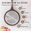 imageSENSARTE Nonstick Crepe Pan Swiss Granite Coating Dosa Pan Pancake Flat Skillet Tawa Griddle 10Inch with StayCool Handle Induction CompatibleToffee Brown