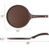 imageSENSARTE Nonstick Crepe Pan Swiss Granite Coating Dosa Pan Pancake Flat Skillet Tawa Griddle 10Inch with StayCool Handle Induction CompatibleToffee Brown