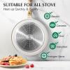 imageSENSARTE Nonstick Crepe Pan Swiss Granite Coating Dosa Pan Pancake Flat Skillet Tawa Griddle 10Inch with StayCool Handle Induction CompatibleWhite