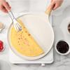 imageSENSARTE Nonstick Crepe Pan Swiss Granite Coating Dosa Pan Pancake Flat Skillet Tawa Griddle 10Inch with StayCool Handle Induction CompatibleWhite