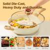 imageSENSARTE Nonstick Deep Frying Pan 12 Inch Large Skillet Pan Induction Cookware 5Qt Non Stick Saute Pan with Lid White Non Toxic Cooking Pan with Helper Handle PFOA PFOS APEO Free