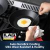 imageSENSARTE Nonstick Frying Pan Set 2Piece Oven Safe Skillets with Swiss Coating Induction Compatible Chef Pan Set Dishwasher Safe Cooking Pans PFOA PFOS Free 8 and 10 InchRed