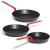 imageSENSARTE Nonstick Frying Pan Set 2Piece Oven Safe Skillets with Swiss Coating Induction Compatible Chef Pan Set Dishwasher Safe Cooking Pans PFOA PFOS Free 8 and 10 InchRed